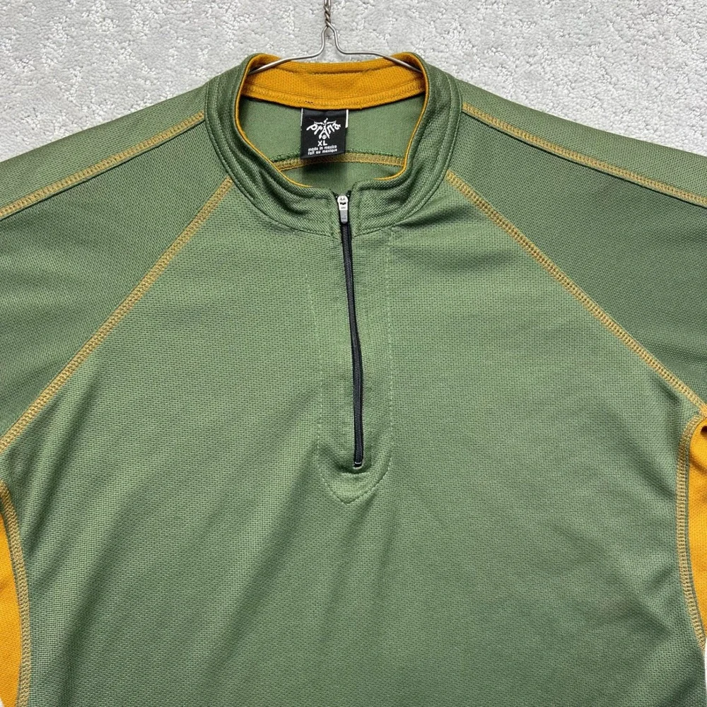 Prana Breathe Shirt Mens XL Green‎ Pullover Quarter Zip Long Sleeve Performance